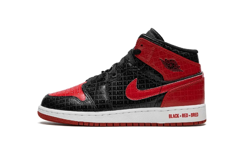 Air Jordan 1 Mid Bred Text