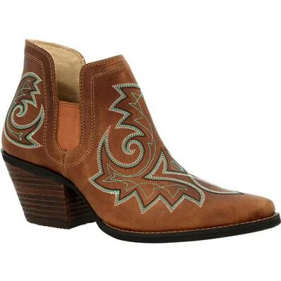 DURANGO CRUSH WOMEN'S GOLDEN BROWN WESTERN BOOTIE STYLE DRD0401