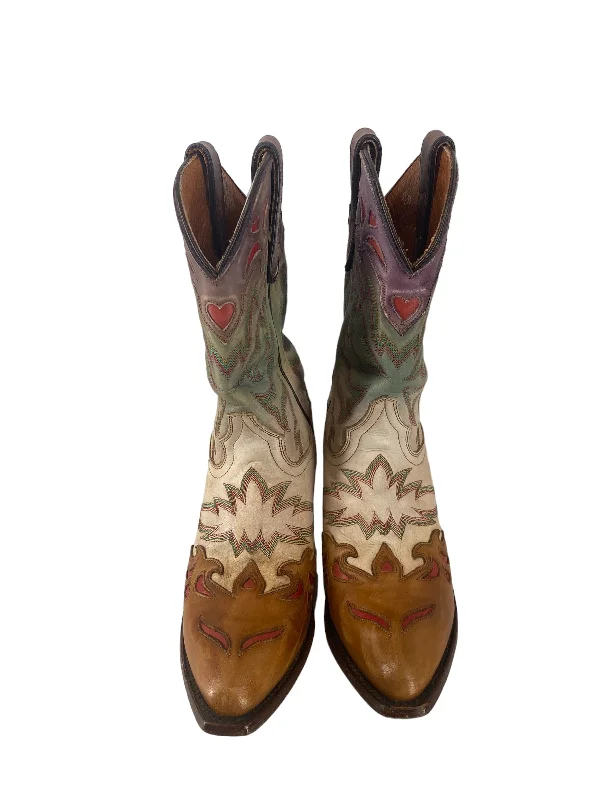 Multi-colored Boots Western Dan Post, Size 7.5