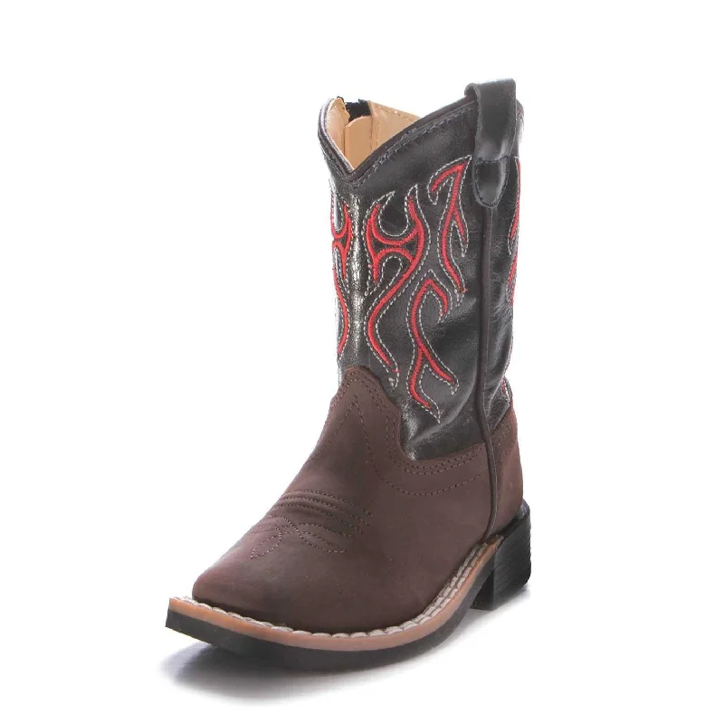 Old West Toddler Boys Red Lightening Western Boots Style BSI1868