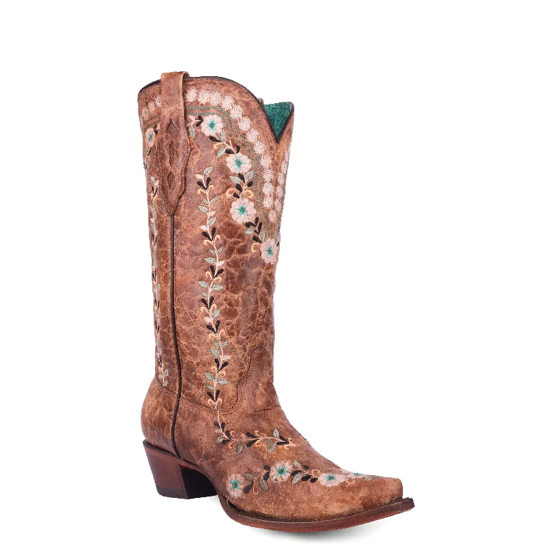 Corral Women's Floral Embroider Snip Toe Boot | A4439