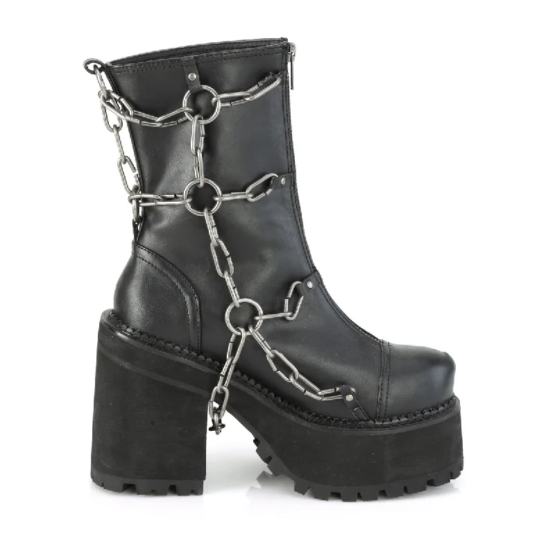 Assault 66 Chain Platform Ankle Boots  - Demonia Direct