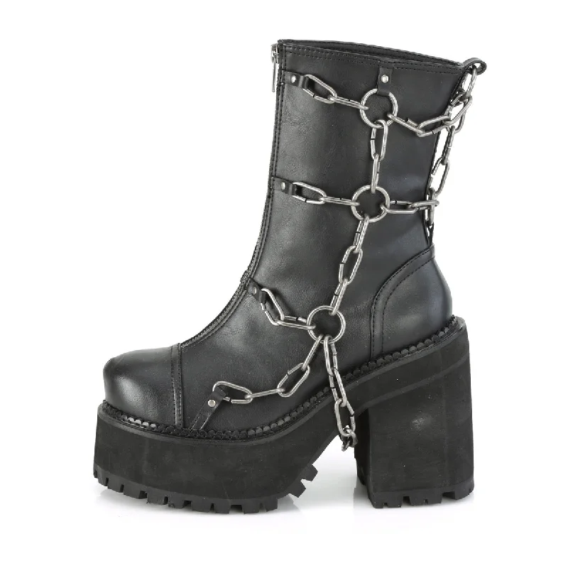 Assault 66 Chain Platform Ankle Boots  - Demonia Direct