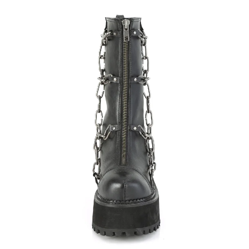 Assault 66 Chain Platform Ankle Boots  - Demonia Direct