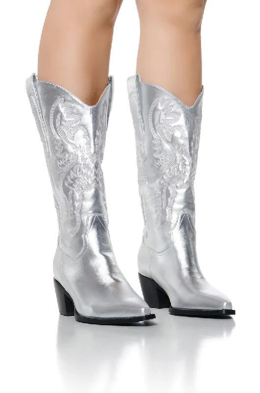 AZALEA WANG FLINT SILVER COWBOY BOOTIE