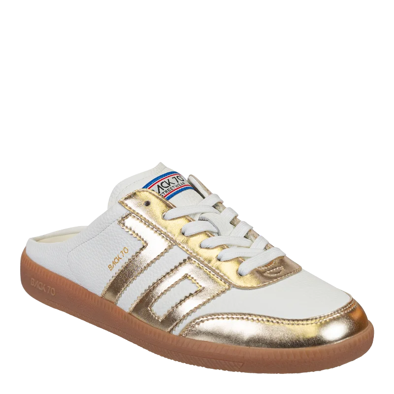 BACK 70 - EASTER in METALLIC GOLD Backless Sneakers