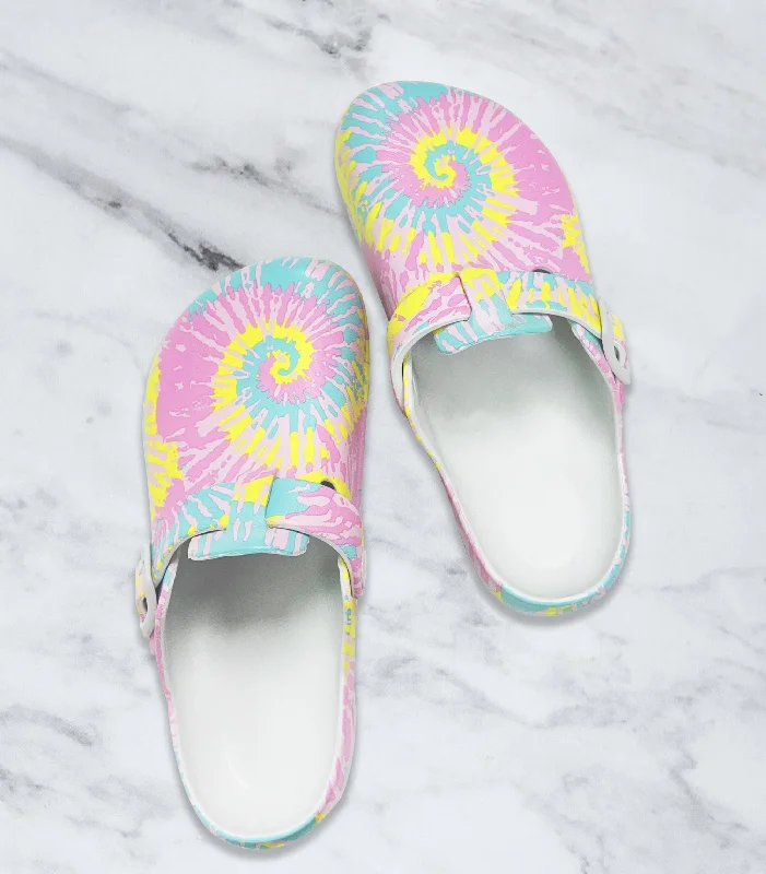 Colorful Spiral Printed Clogs