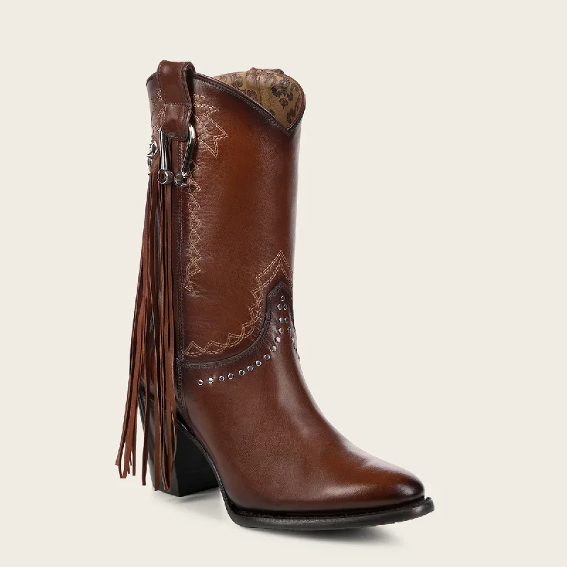 Handmade honey leather western style boot