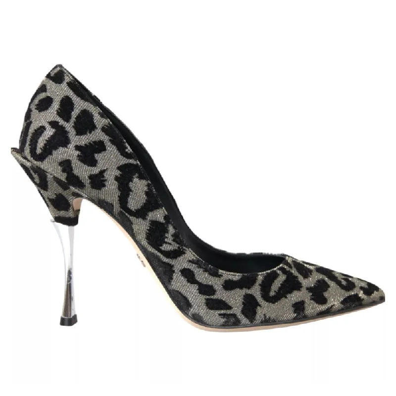 Dolce & Gabbana Gray Leather Di Calfskin Pump