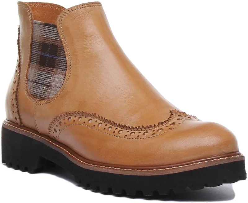 Harriet Leather Chelsea Boot In Tan