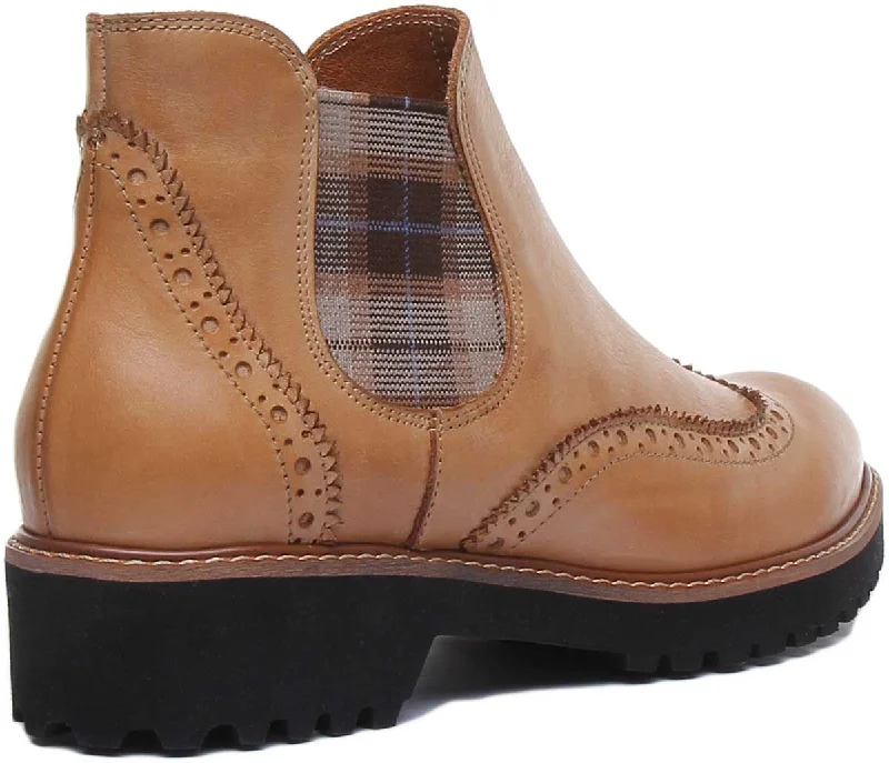 Harriet Leather Chelsea Boot In Tan