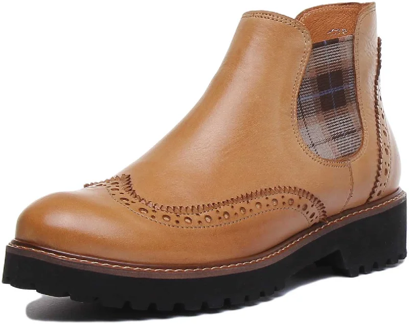 Harriet Leather Chelsea Boot In Tan