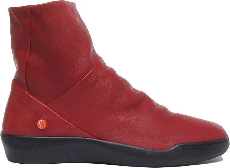 Softinos Bler550 Soft Ankle Boots In Red For Women