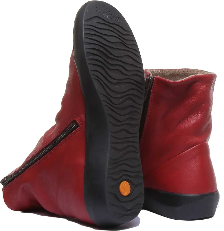 Softinos Bler550 Soft Ankle Boots In Red For Women