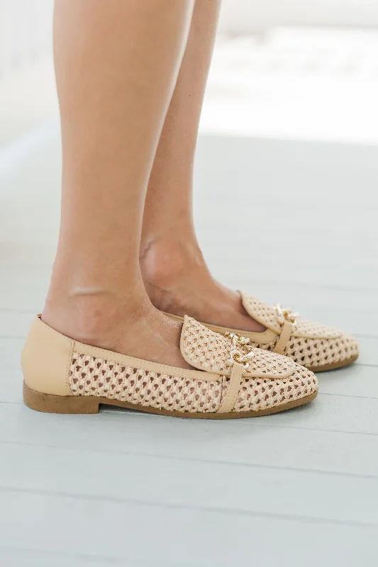 Stick To Your Word Natural Woven Loafer Flats