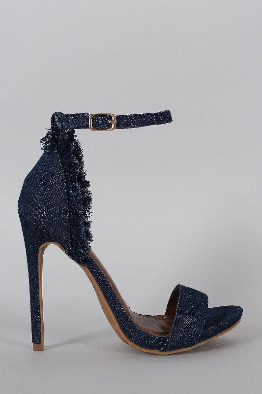 Shoe Republic Touch of Denim Fluff Heel