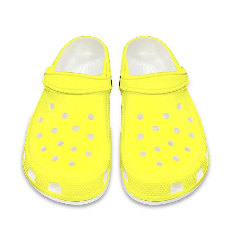 Lemon Yellow Women's Clogs Shoes