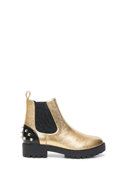 Biker Gold Chelsea Boots with Back Studs Desigual Style 21WSAP05