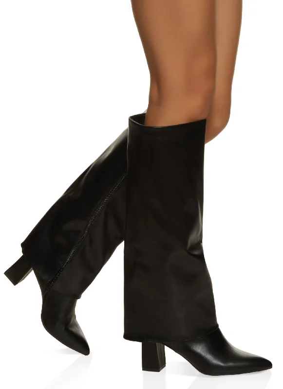 Knee High Fold Over Boots