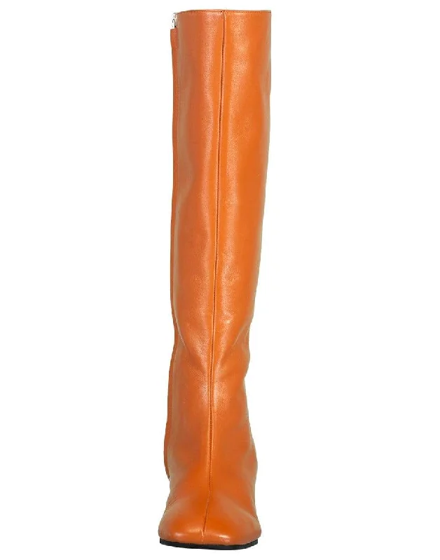 Cinnamon Exposed Zipper Knee High Boot