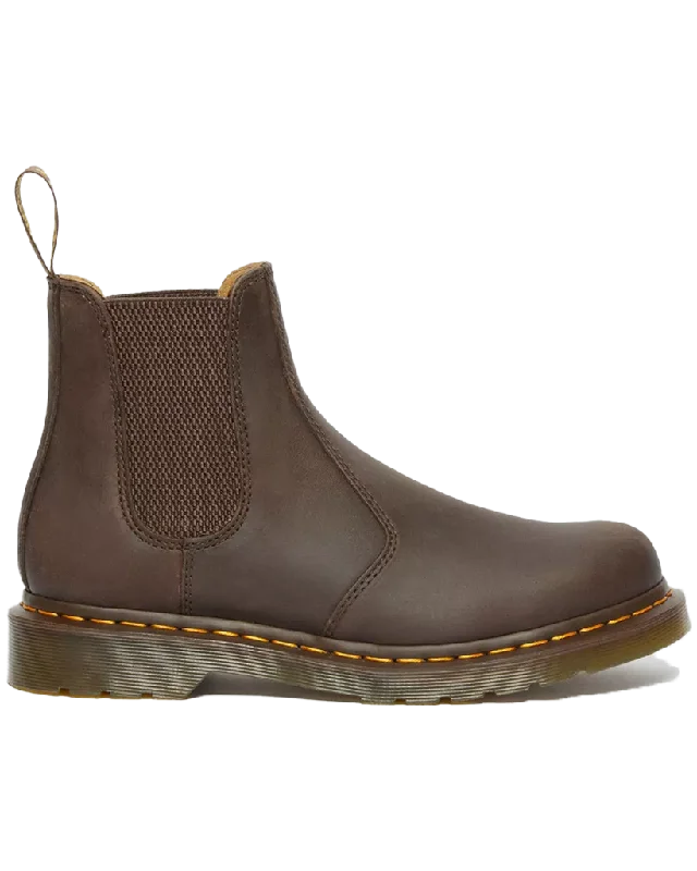 Womens 2976 Yellow Stitch Crazy Horse Chelsea Boot in Dark Brown