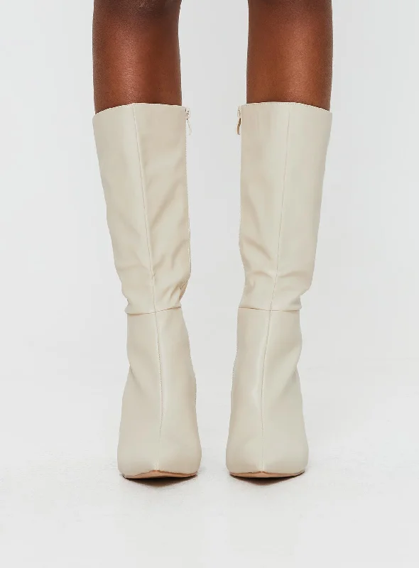 Elodiee Knee High Boots Cream