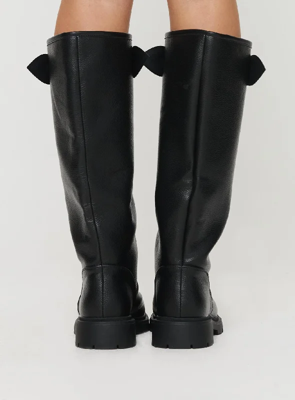 Ethyl Knee High Boots Black