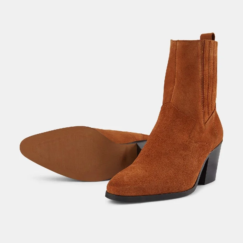 Georgia Chelsea Suede Boot (Brown)