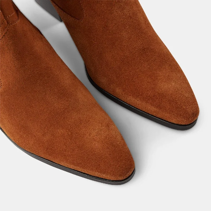 Georgia Chelsea Suede Boot (Brown)