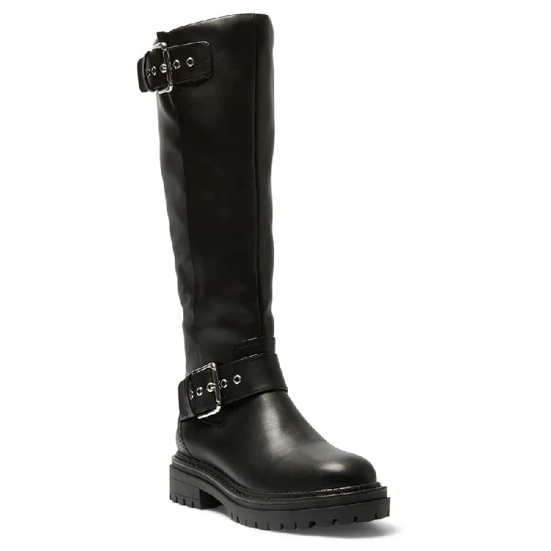 Highway Boot in Black Smooth