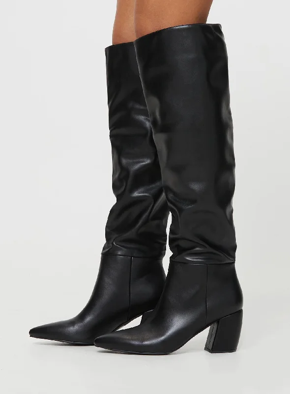 Ledlin Knee High Boots Black