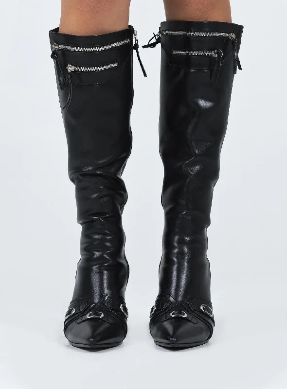 Regal Knee High Boots Black