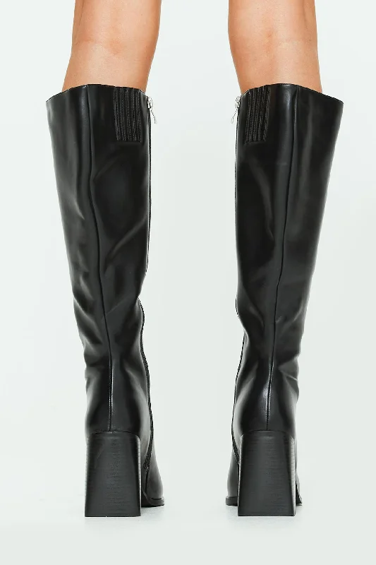 Renzo Knee High Boots Black