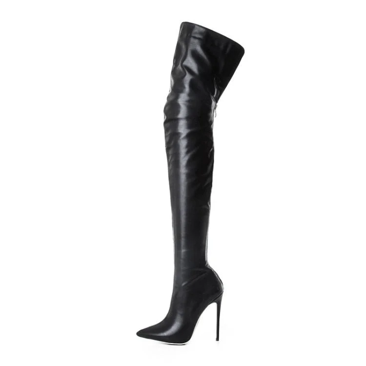 Women Over The Knee Boots Female Zip Sexy Black Long Boots Woman Thin Heel Ladies Pointed Toe Party Boots Women's Autumn Shoes88