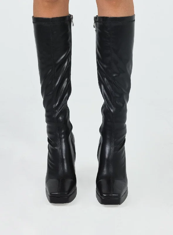 Zayas Knee High Boots Black