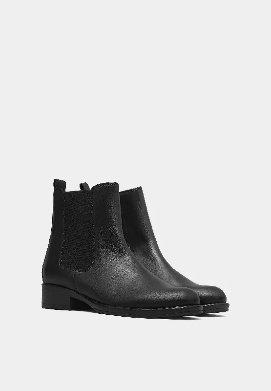 Zip up Chelsea Boots 31600 Black Leather