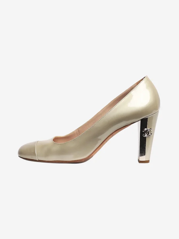 Metallic patent leather pumps - size EU 40