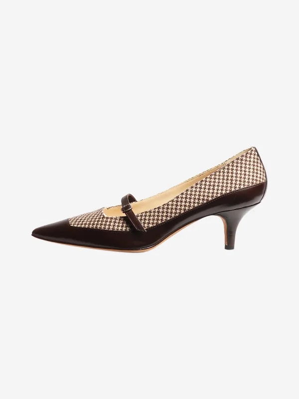 Brown Houndstooth pumps - size EU 38.5