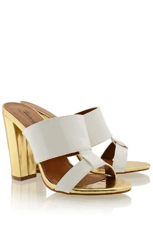 AMY White Gold Mules