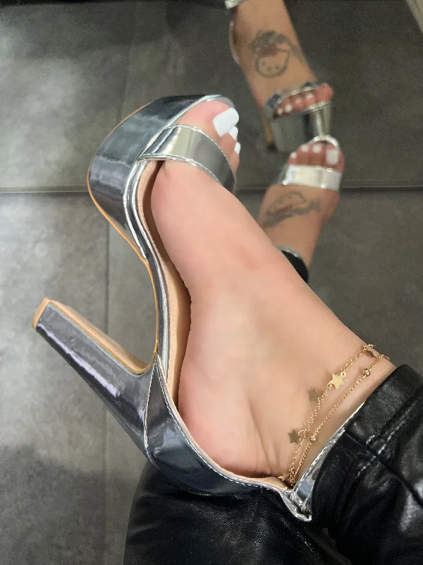 Tina Heel- Silver Chrome