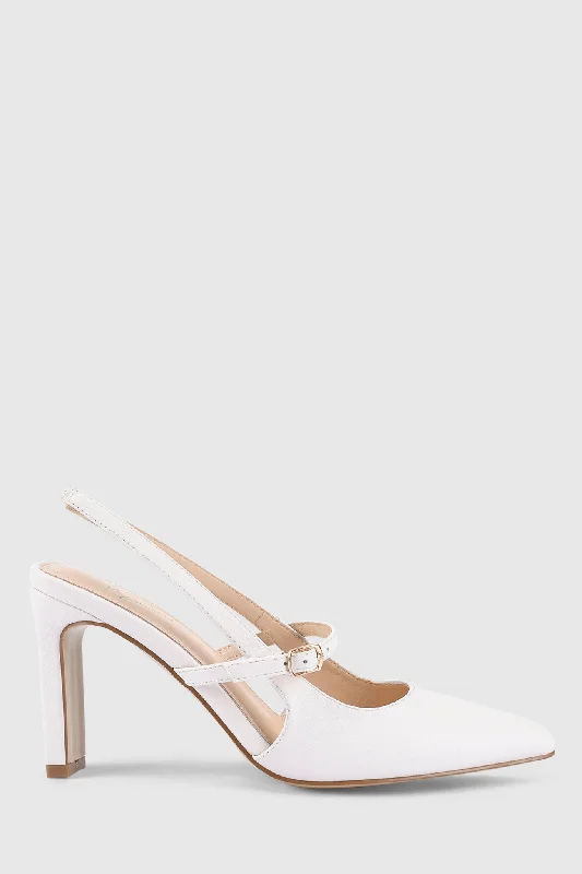 VERALi Kimchi Slingback Block Heels White