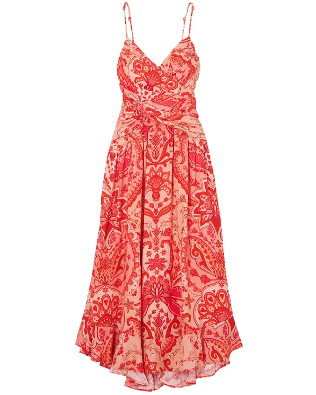 Japiur Red Cross Over Maxi Dress