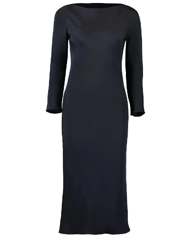 Midnight Silk Midi Dress