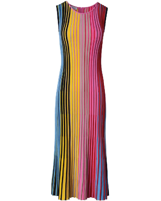 Rainbow Knit Sleeveless Reverse Dress