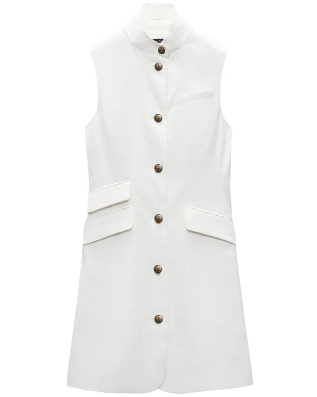 White Linen Slade Vest Dress