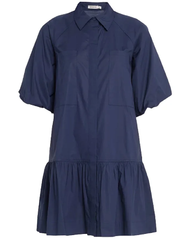 Midnight Cotton Poplin Crissy Shirt Dress