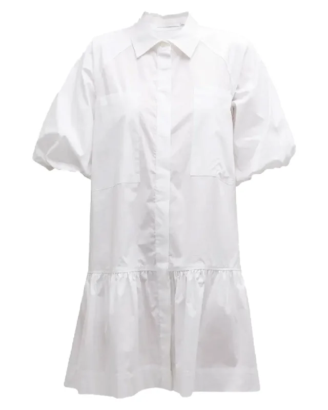 White Crissy Core Cotton Poplin Dress