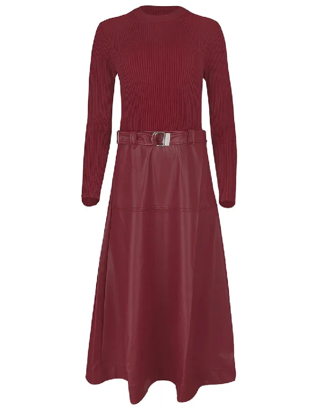 Oxblood Ulyssia Midi Dress