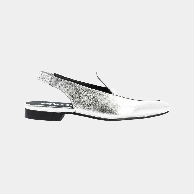 Bianco Biatracey Slingback Metallic Leather Silver W