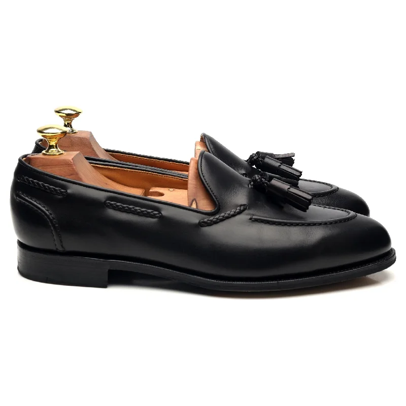 'Belgravia' Black Leather Tassel Loafers UK 7.5 E